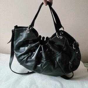 Furla Hobo Italian Black Pebbled leather bag large 20"x12"